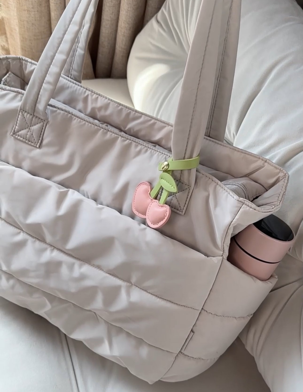 Handtas Dames Ruime Tote Waterafstotend Pufferdesign