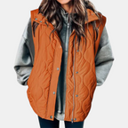 Bodywarmer Dames Afneembare Capuchon Dubbele Rits Golfquilting