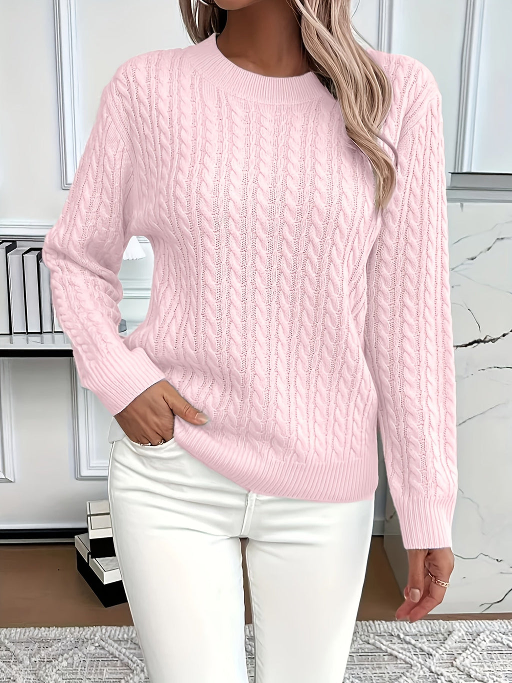 Miss | Trui Dames Oversized Kabelpatroon Heuplengte - Gebreid