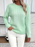Miss | Trui Dames Oversized Kabelpatroon Ronde Hals Heuplengte
