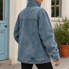 Miss | Jas Dames Oversized Trechter Kraag Asymmetrische Knopen