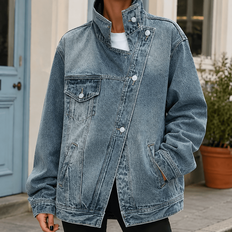 Denim Jas Dames Oversized Trechterkraag – Tussenjas
