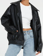 Miss | Jas Dames Oversized Bomber Elastische Boorden