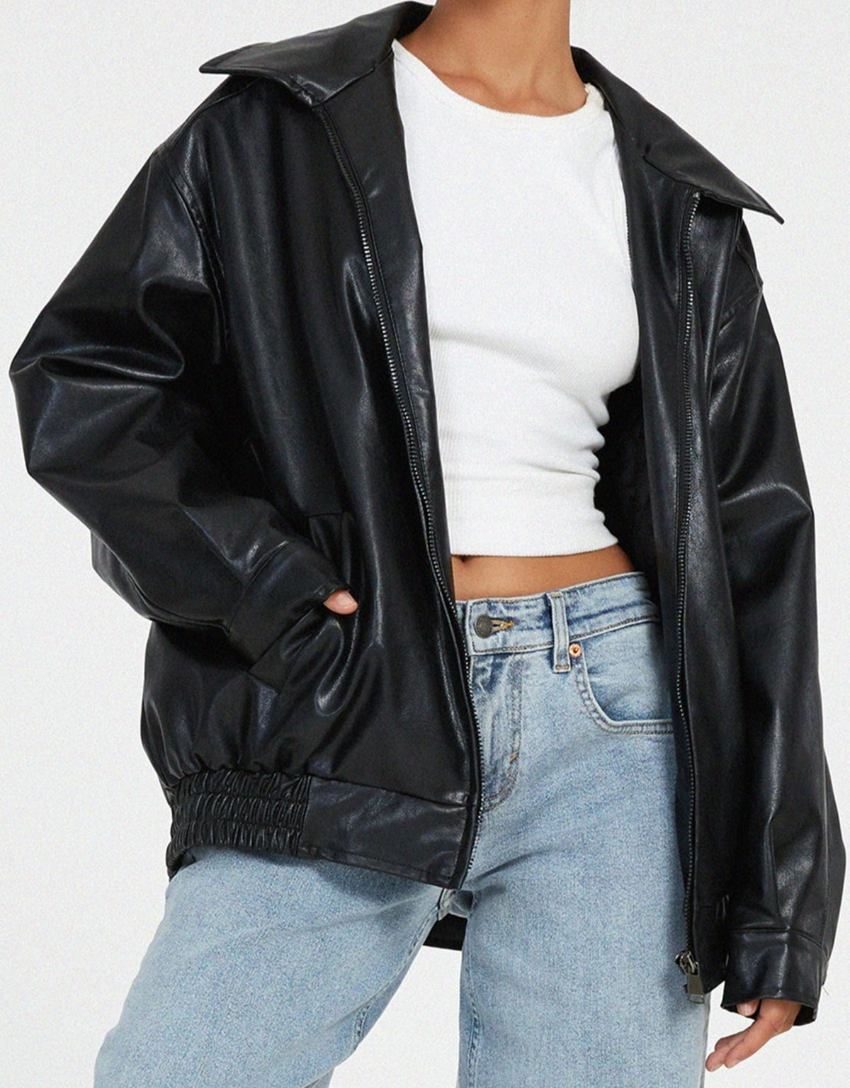 Miss | Jas Dames Oversized Bomber Elastische Boorden