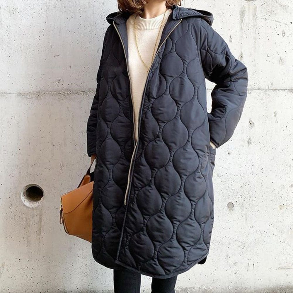 Miss | Jas Dames Oversized Gewatteerd Capuchon Midi
