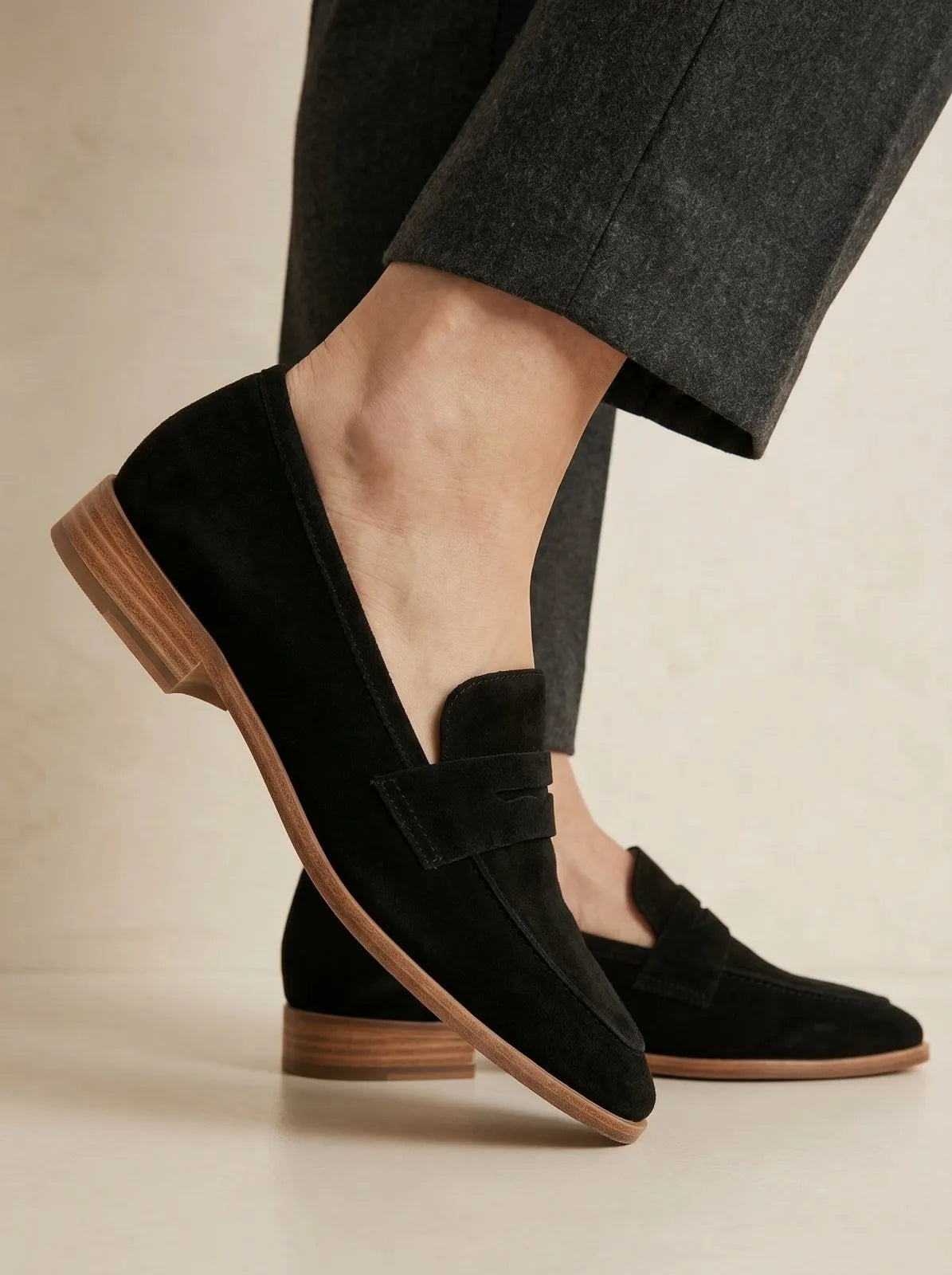Penny Loafers Zwarte suède - Miss Madera MIS-780771