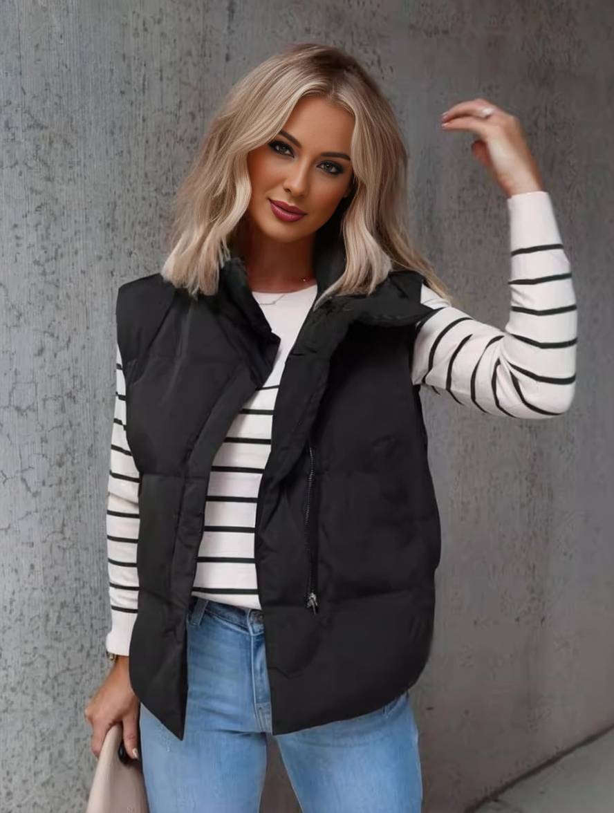 Miss | Bodywarmer Dames Gewatteerd Staande Kraag - Polyester