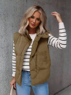 Miss | Bodywarmer Dames Gewatteerd Staande Kraag - Polyester
