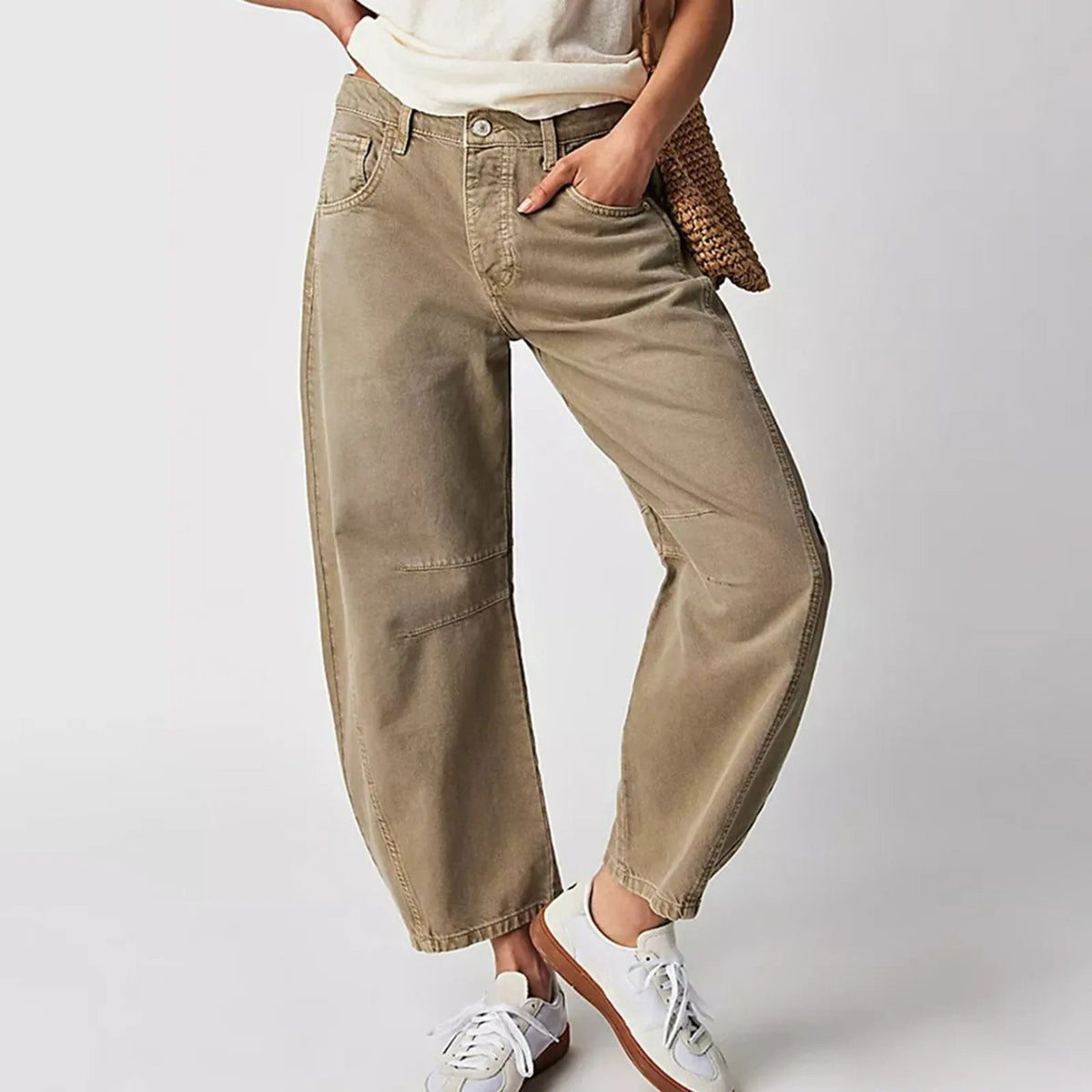 Miss | Jeans Dames Barrel Leg Mid Rise Cropped