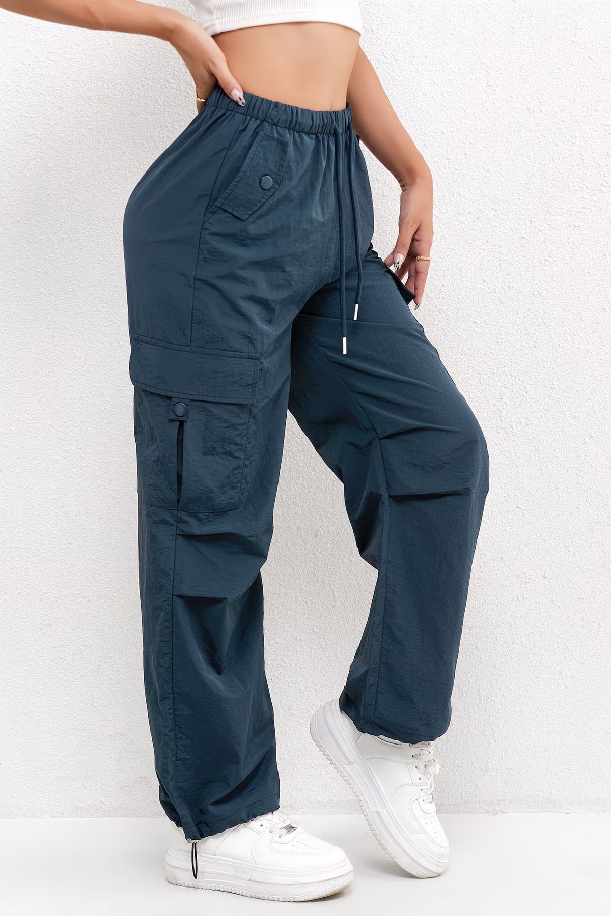 Miss | Cargobroek Dames Relaxed Elastische Taille Koordzoom