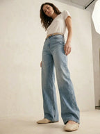 Relaxed Denim Jeans | Straight leg jeans high taille - Miss Madera MIS-5F814A