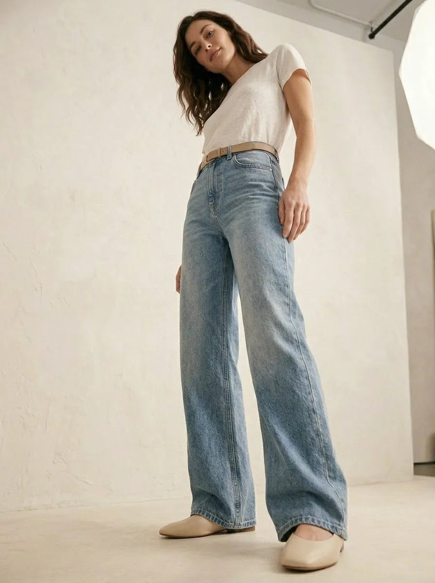 Relaxed Denim Jeans | Straight leg jeans high taille - Miss Madera MIS-5F814A