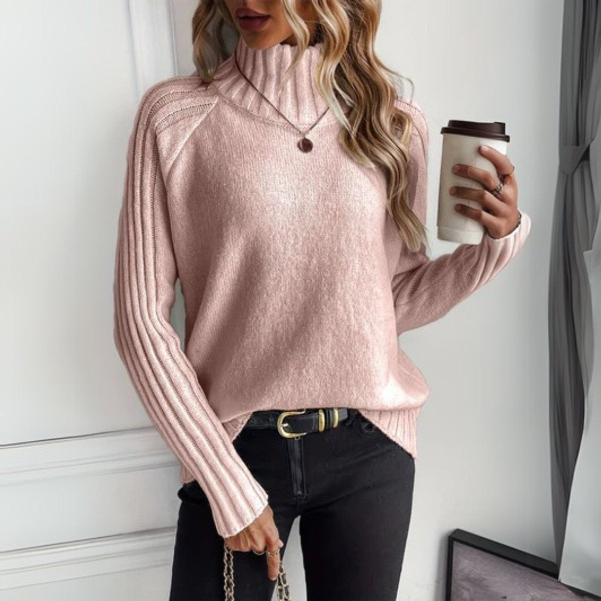 Miss | Trui Dames Colthals Raglanmouw Relaxed Fit