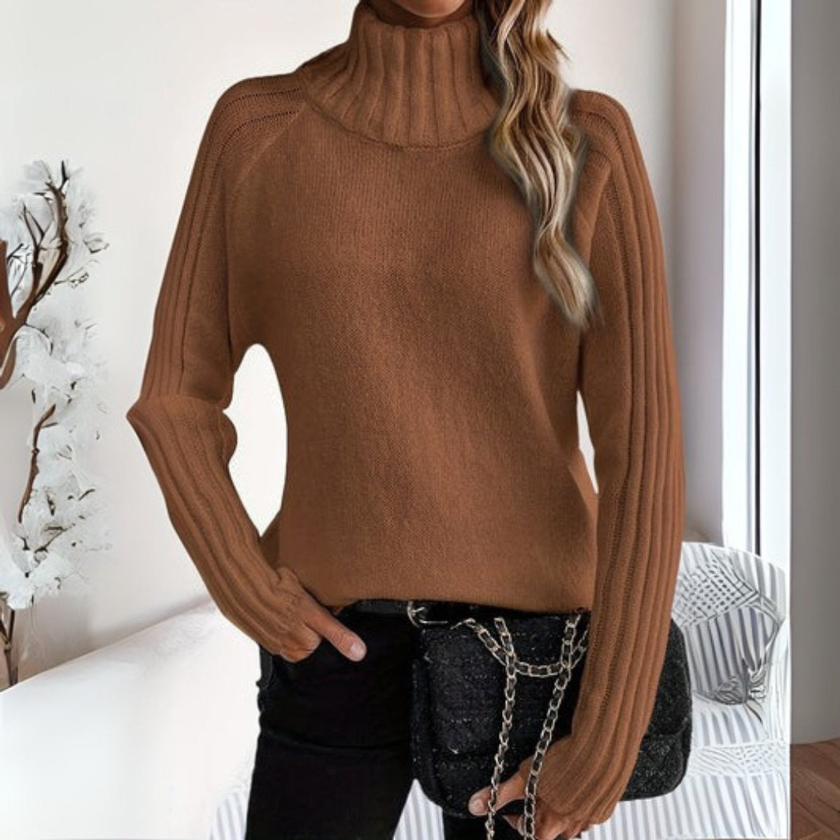 Miss | Trui Dames Colthals Raglanmouw Relaxed Fit