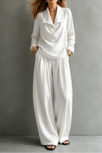 Miss | Tweedelige Set Dames Top & Wijde Broek – Co-ord Set