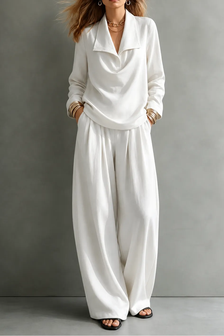Miss | Tweedelige Set Dames Top & Wijde Broek – Co-ord Set