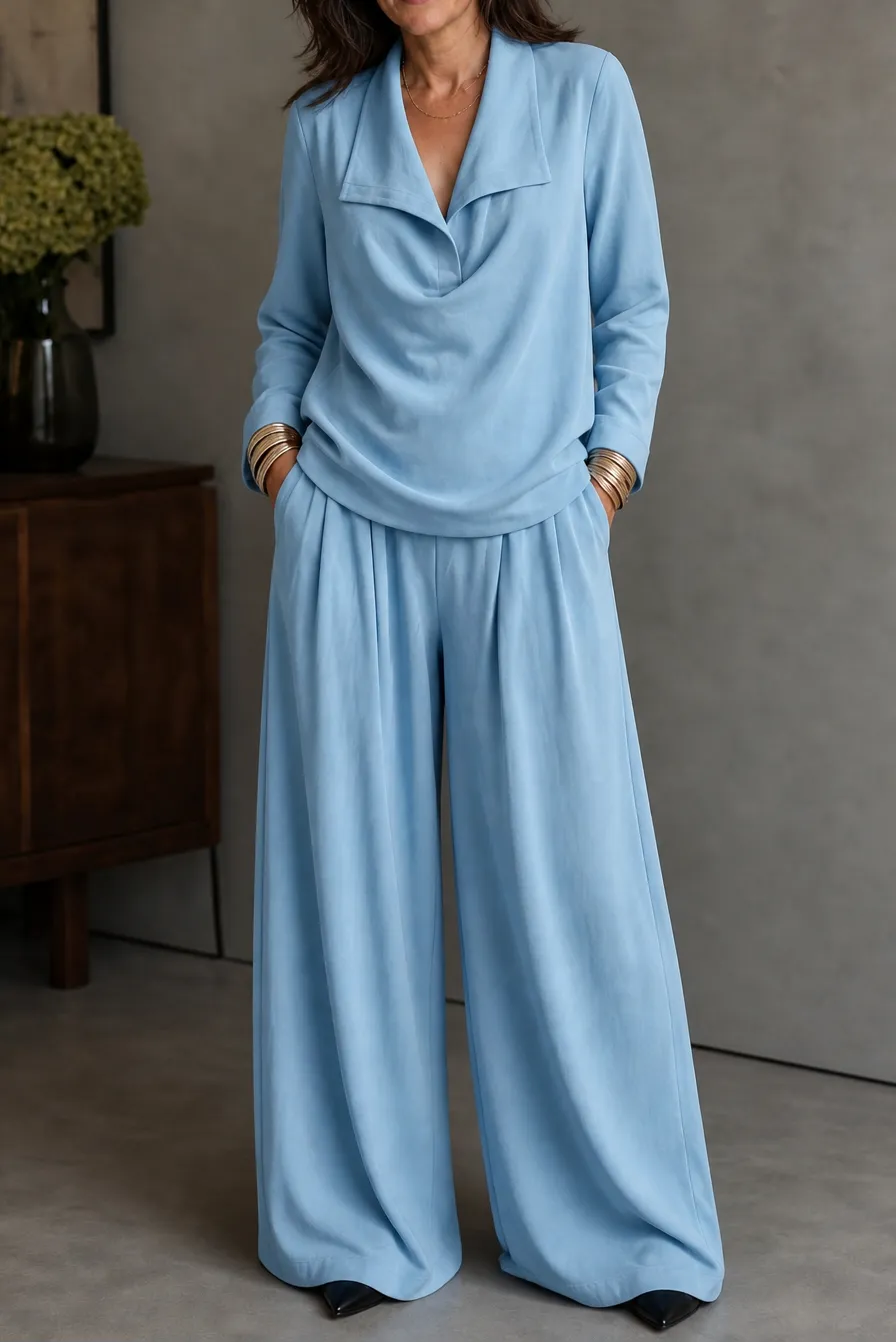 Miss | Tweedelige Set Dames Top & Wijde Broek – Co-ord Set