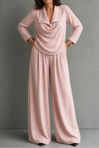 Miss | Tweedelige Set Dames Top & Wijde Broek – Co-ord Set