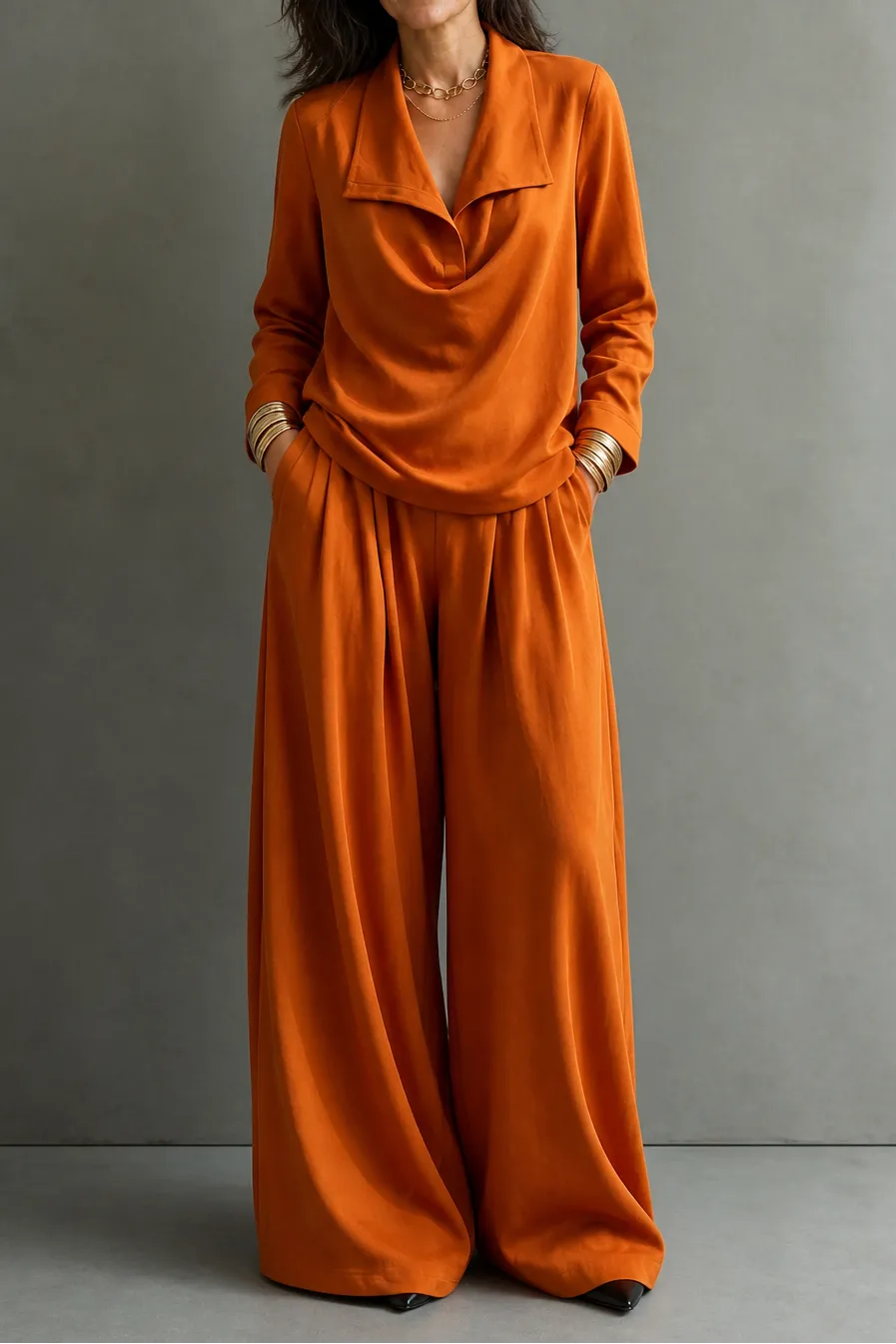 Miss | Tweedelige Set Dames Top & Wijde Broek – Co-ord Set