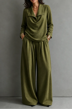Miss | Tweedelige Set Dames Top & Wijde Broek – Co-ord Set
