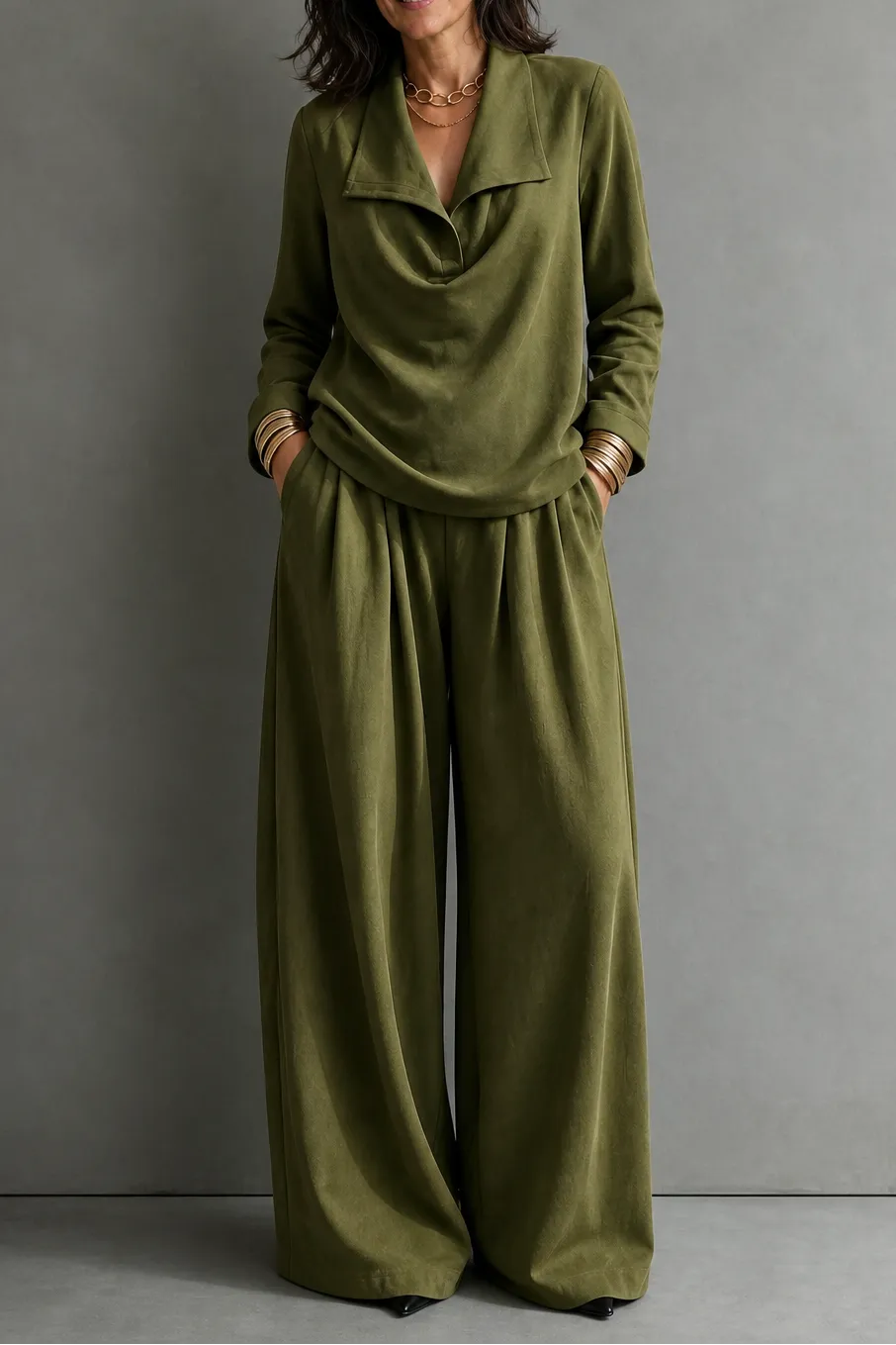 Miss | Tweedelige Set Dames Top & Wijde Broek – Co-ord Set