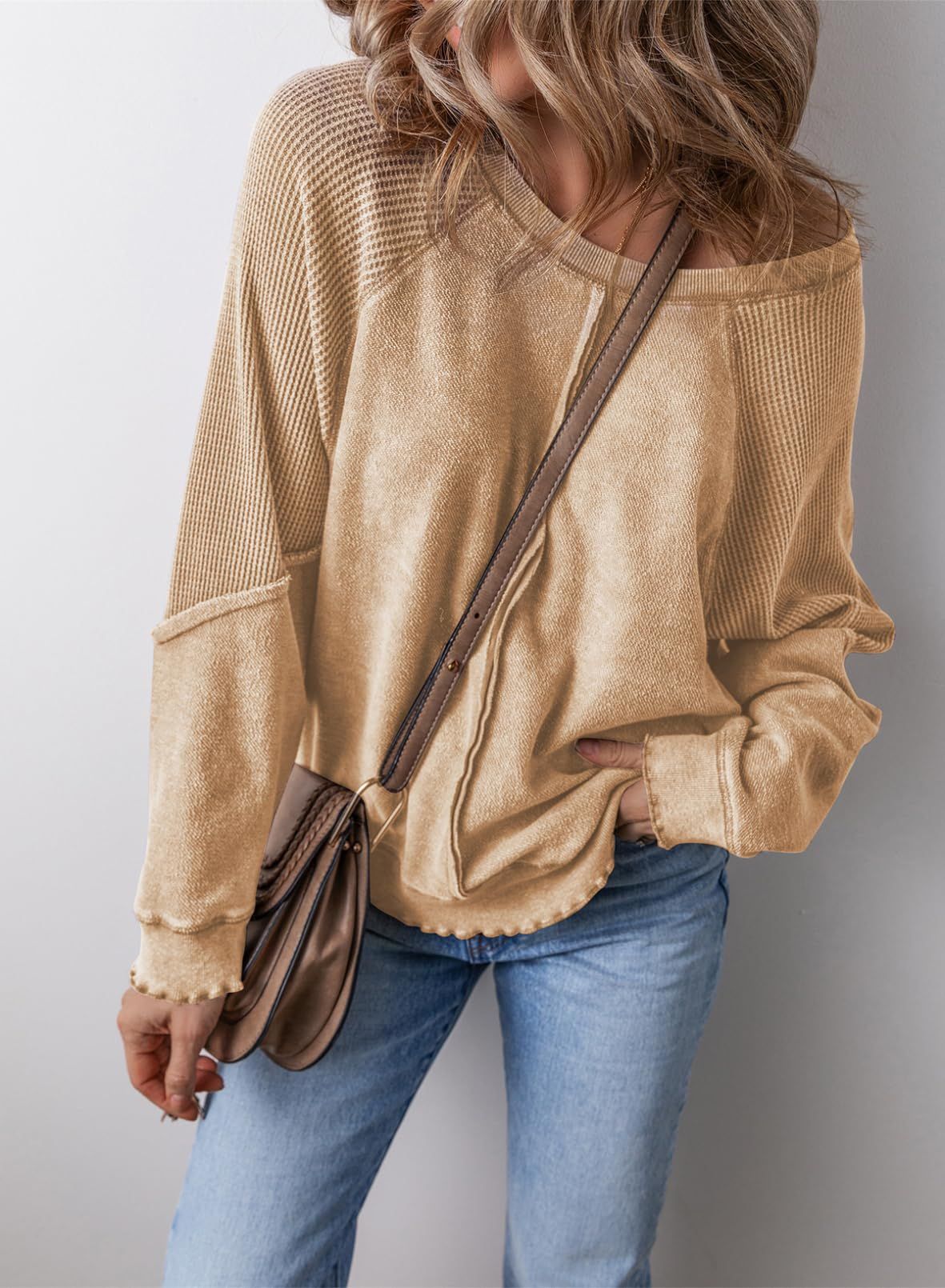 Miss | Hoodie Dames Oversized Wafelstof Slabiezen Zoom Heuplengte