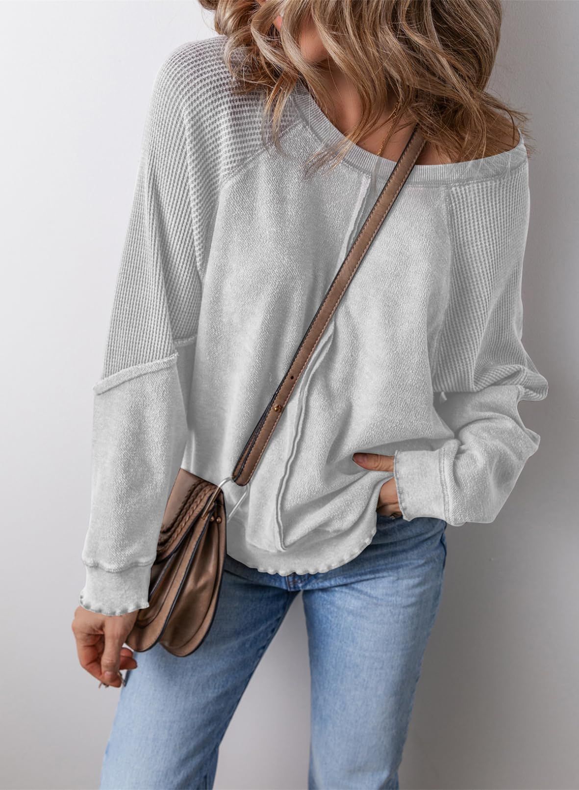 Miss | Hoodie Dames Oversized Wafelstof Slabiezen Zoom Heuplengte
