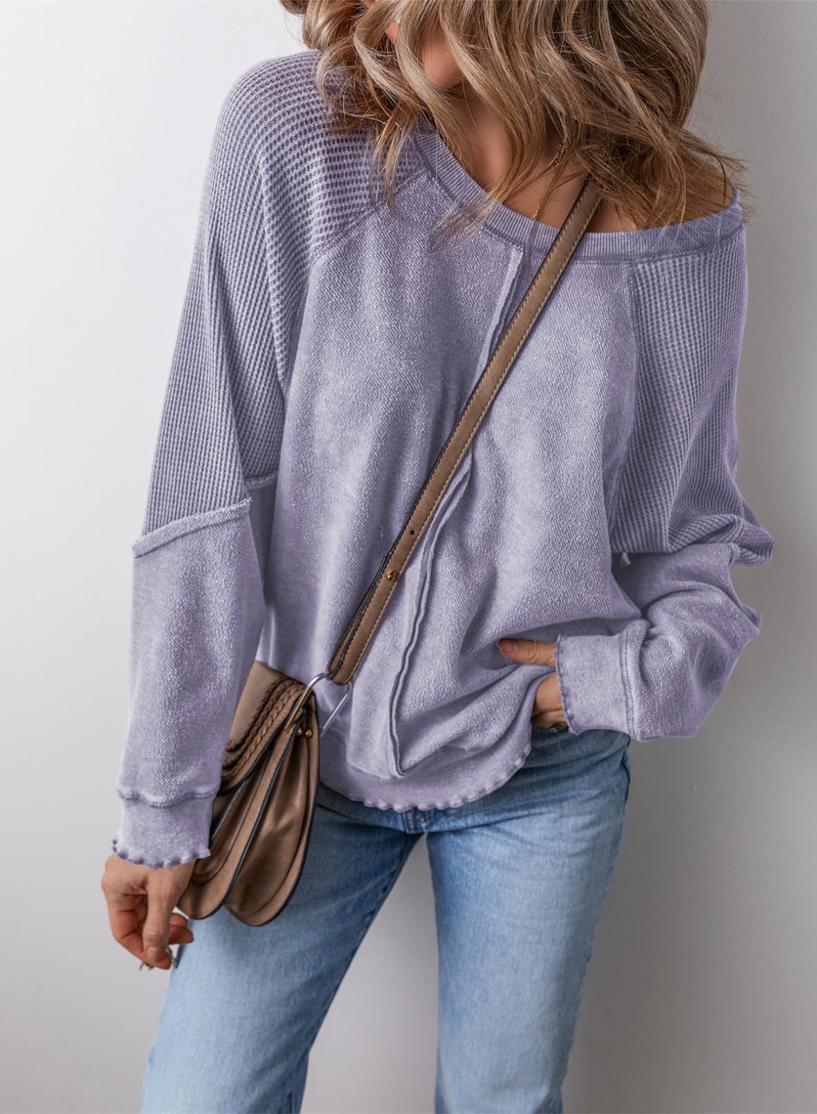 Miss | Hoodie Dames Oversized Wafelstof Slabiezen Zoom Heuplengte