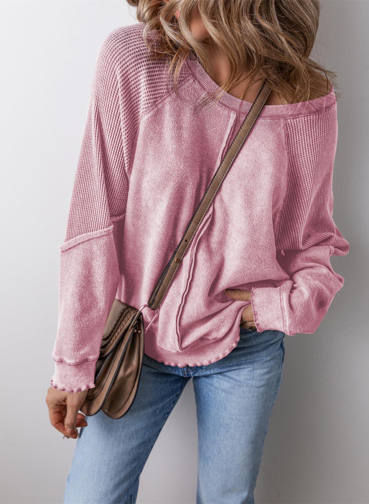 Miss | Hoodie Dames Oversized Wafelstof Slabiezen Zoom Heuplengte