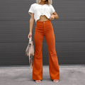 Miss | Ribfluwelen Broek Dames Hoge Taille Uitlopende Pijp Retro