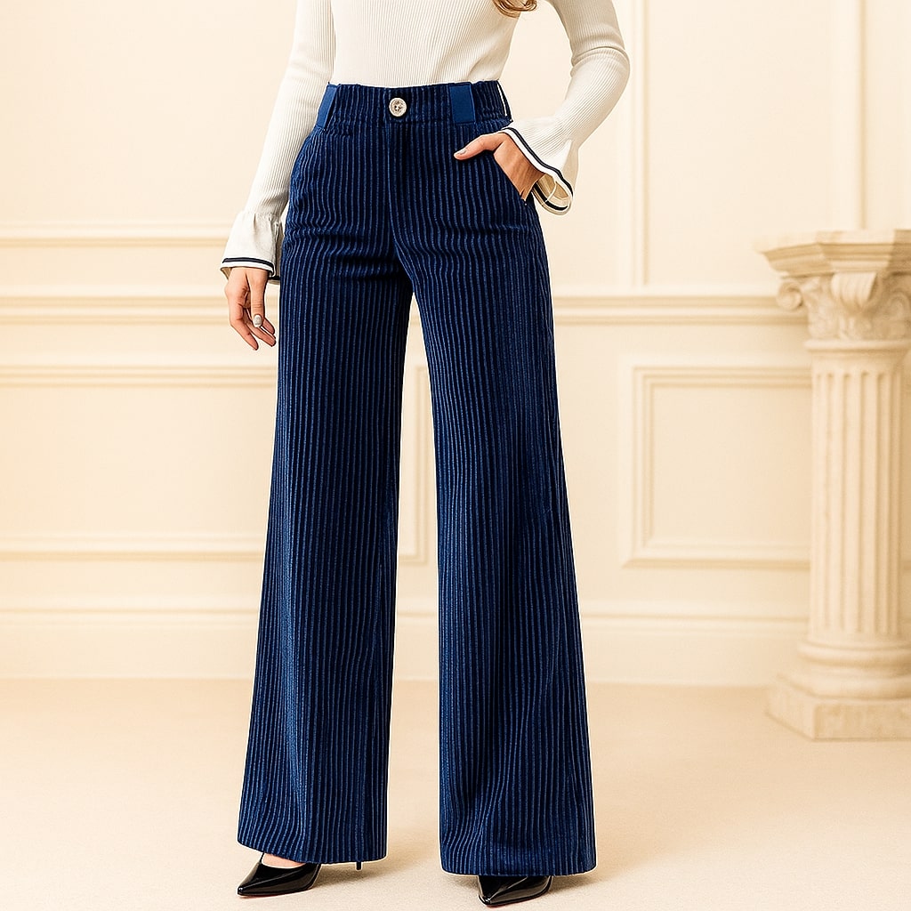 Miss | Corduroy Broek Dames Hoge Taille Wijde Pijp Retro