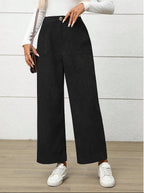 Miss | Broek Dames Hoge Taille Wijde Pijp Retro - Corduroy