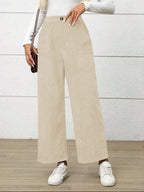 Miss | Broek Dames Hoge Taille Wijde Pijp Retro - Corduroy