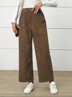 Miss | Broek Dames Hoge Taille Wijde Pijp Retro - Corduroy
