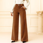 Miss | Corduroy Broek Dames Hoge Taille Wijde Pijp Retro
