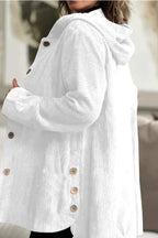 Miss | Jas Dames Corduroy Capuchon Relaxed Fit Heuplengte