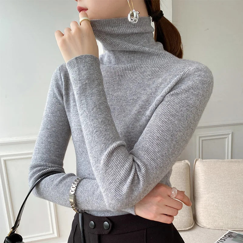 Trui Dames Coltrui Slim Fit Lichtgewicht