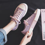 Sneakers Dames Low-Top Verhoogde Zool - Sneakers - Paars