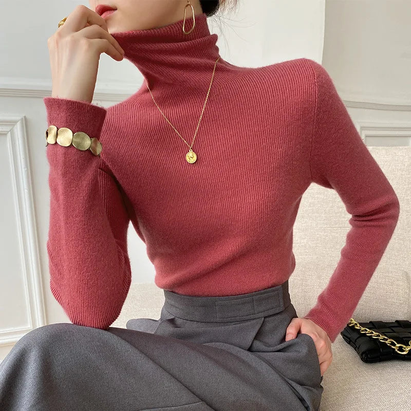 Trui Dames Coltrui Slim Fit Lichtgewicht