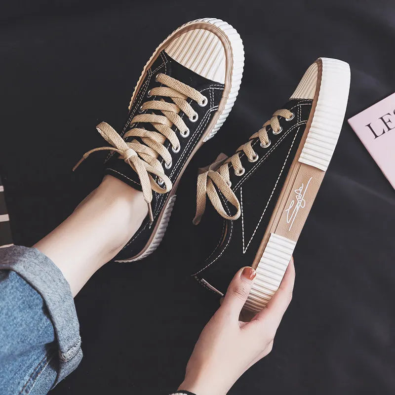 Sneakers Dames Low-Top Verhoogde Zool - Sneakers - Zwart (Bijna uitverkocht)