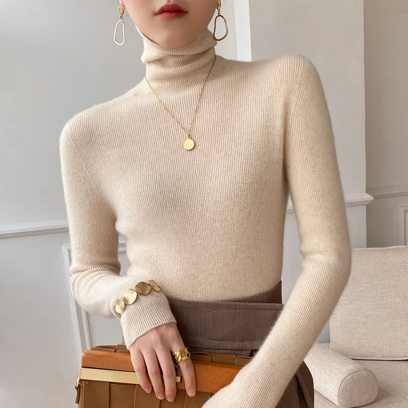 Trui Dames Coltrui Slim Fit Lichtgewicht