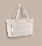 Handtas Dames Puffer Waterafstotend met Laptopvak - Wit - Beige