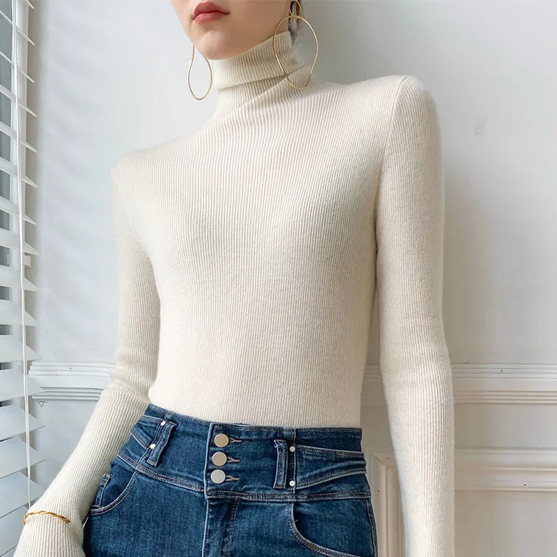 Trui Dames Coltrui Slim Fit Lichtgewicht