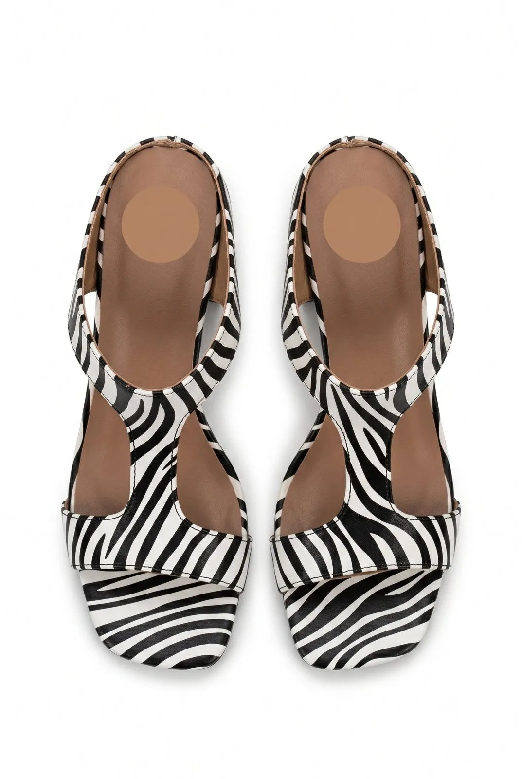 Slippers met zebraprint en blokhak - Miss Madera MIS-AD88FC