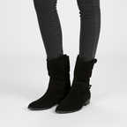 Miss | Laarzen Dames Slouchy Enkellaarzen Blokhak Riem
