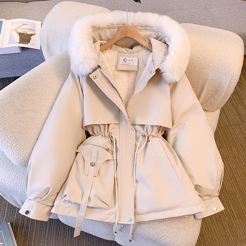Miss | Jas Dames Getailleerde Capuchon Bontkraag Winterjas