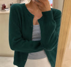 Miss | Vest Dames Ronde Hals Knoopsluiting Cropped Relaxed - Gebreid