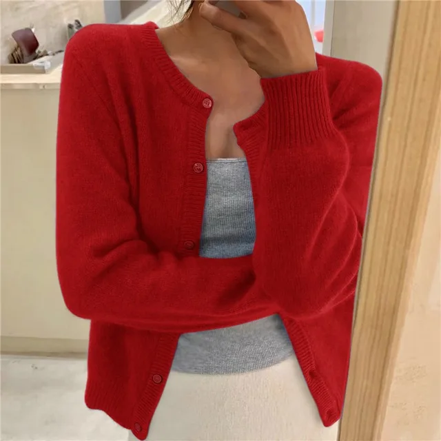 Miss | Vest Dames Ronde Hals Knoopsluiting Cropped Relaxed