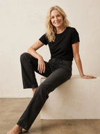 Straight leg jeans zwart met hoge taille - Miss Madera MIS-149301