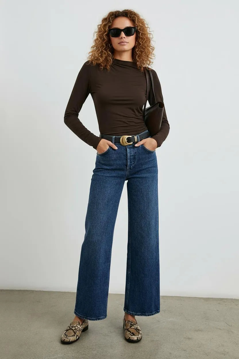 Stretchjersey Top Dames | Lange Mouwen Aansluitend - Miss Madera MIS-HPBPMQ